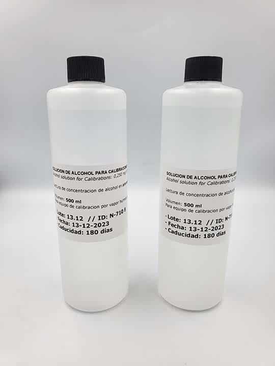 Solución de Alcohol a medida para Calibraciones de etilómetros 500ml