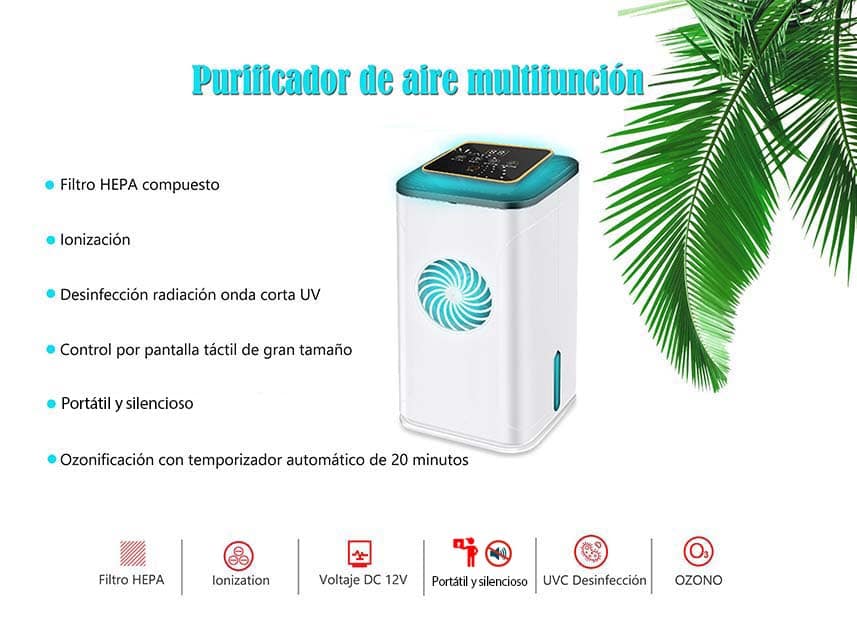 Purificador de aire multifunción HEPA-UV-IONIZADOR-OZONO CDP3120