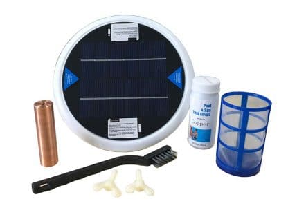 Ionizador solar para piscinas por ánodo de plata y cobre