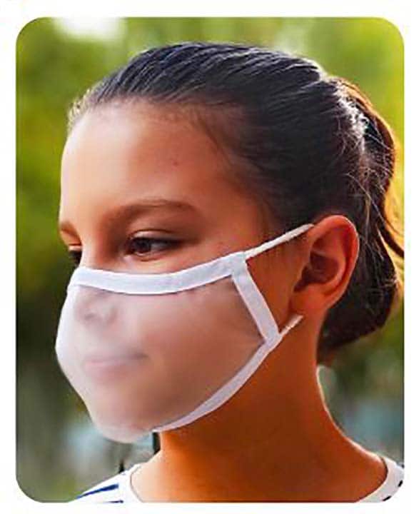 Mascarilla transparente online con patillas