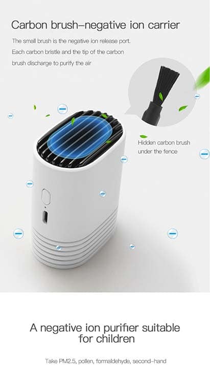 Ioniza Portable. Mini-ionizing air purifier with battery