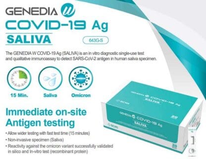 Test de antígenos COVID-19 por saliva GENEDIA W 643G-S -Pack 20