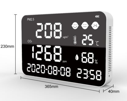 Medidor CO2 y PPM de gran pantalla, modelo CDP-10307 CE