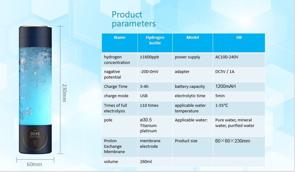 Hidrogenador de agua portatil en botella CDP-H8_9_