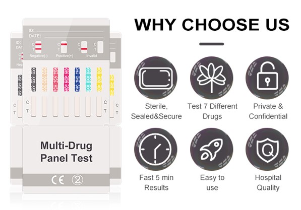 Test multidrogas en orina Safecare. Test Dipcard 7